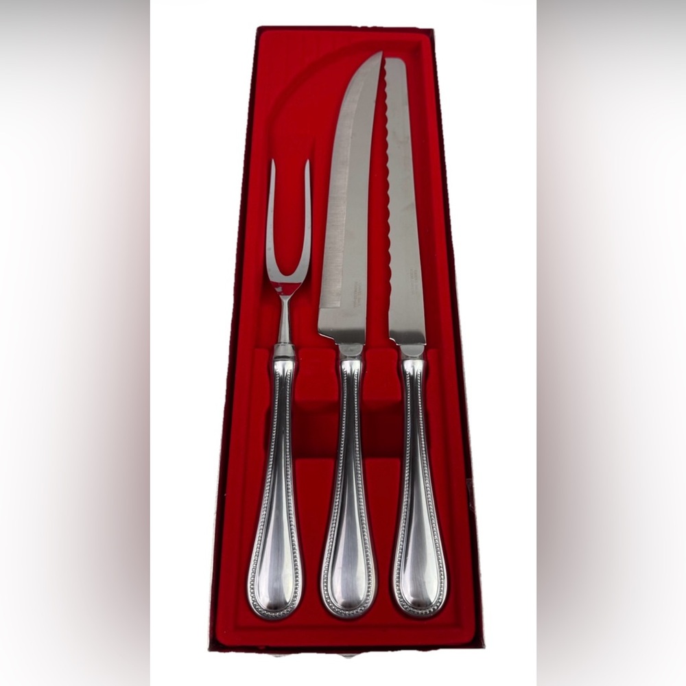 VTG Carvel Hall 3-Piece Stainless Steel Carving Set :Carving Knife, Serrated